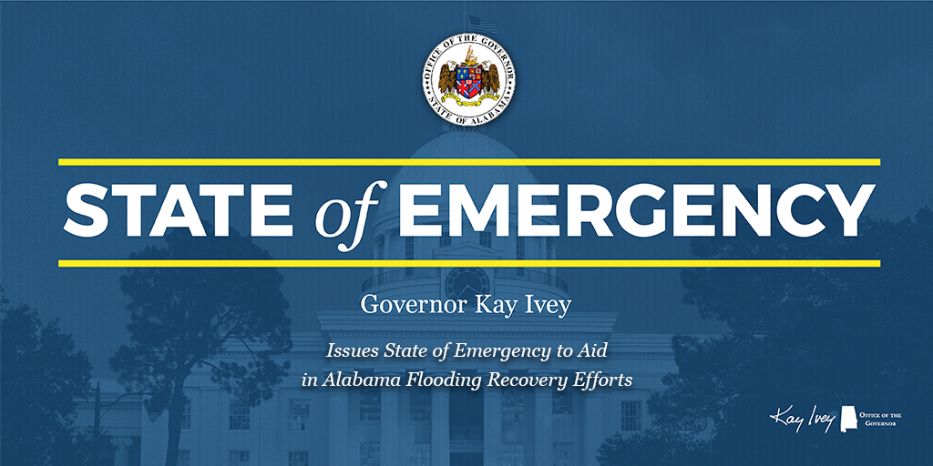 Governor Ivey Issues State of Emergency to Aid in Alabama Flooding Recovery Efforts
