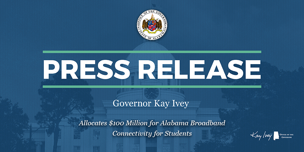 Governor Ivey Allocates $100 Million for Alabama Broadband Connectivity for Students