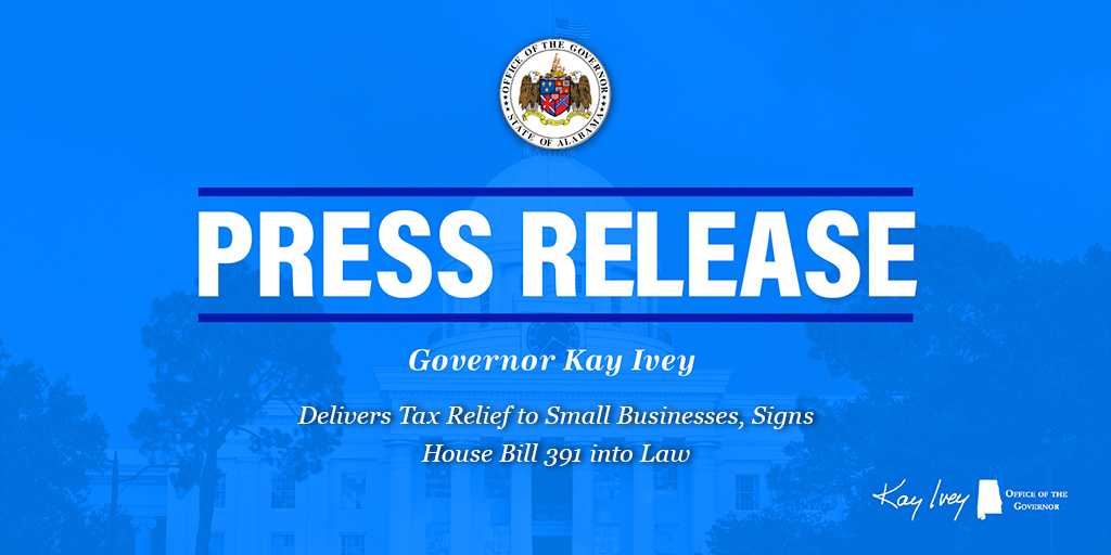 Gouverneur Ivey bietet Steuererleichterungen für Kleinunternehmen an und unterzeichnet House Bill 391