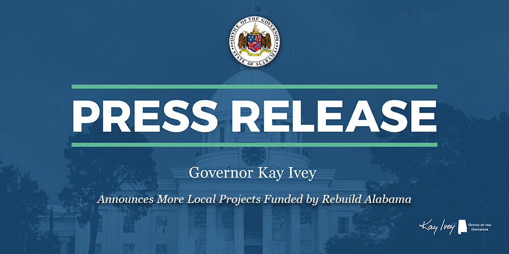 Governor Ivey Announces More Local Projects Funded by Rebuild Alabama