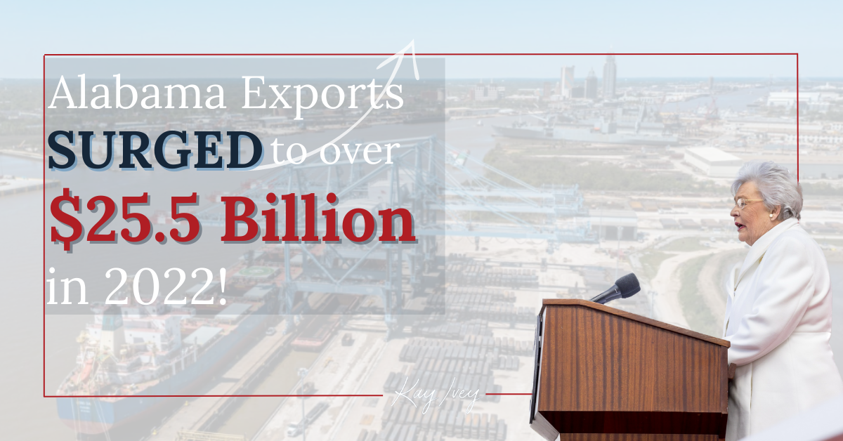 Governor Ivey Announces Exports Soared to New Record in 2022