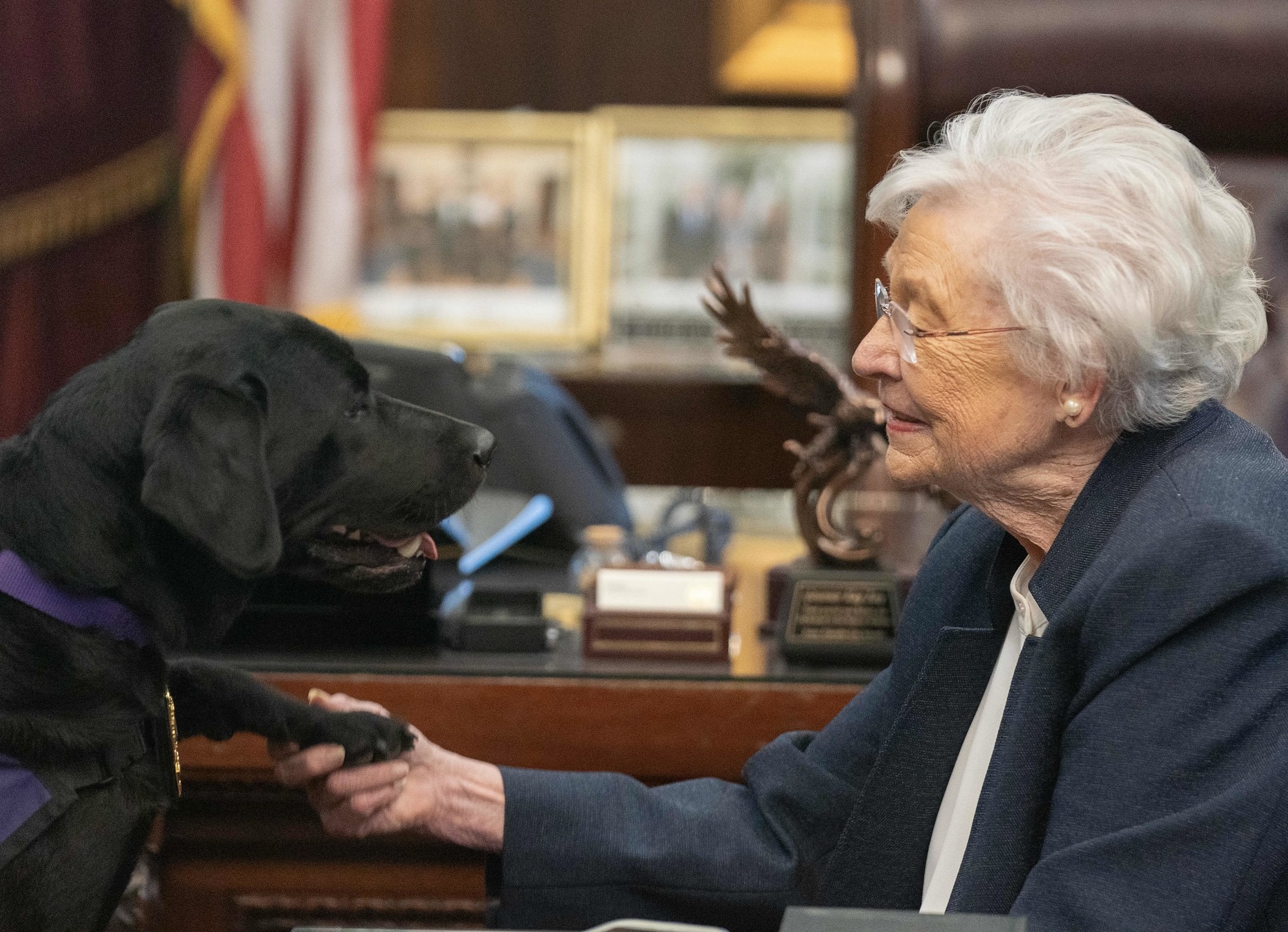 Governor Ivey Announces Vaquito, the Work Zone Safety Dog, as Honorary ALEA Trooper