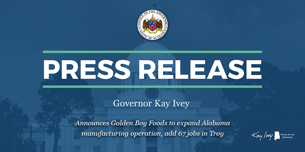 Gov. Ivey: Golden Boy Foods to expand Alabama manufacturing operation, add 67 jobs in Troy