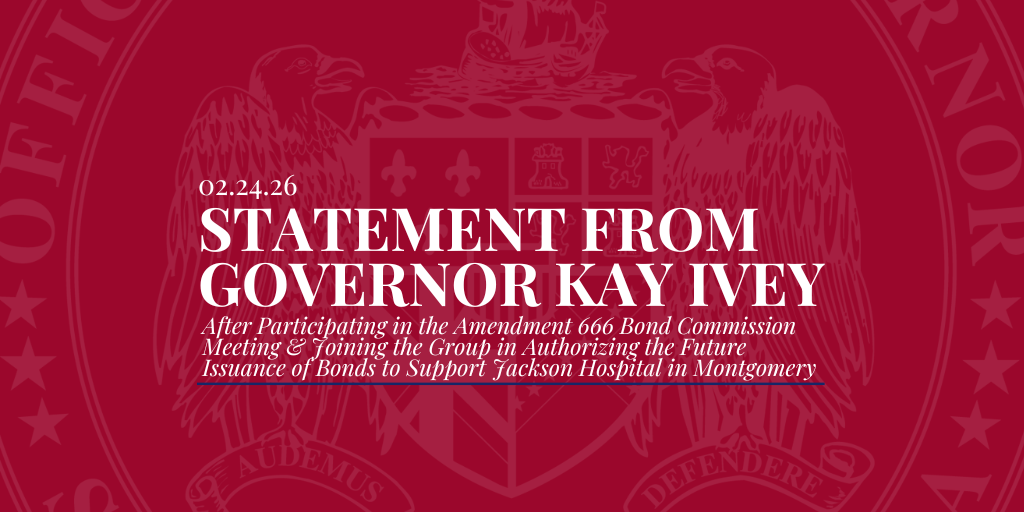 Governor Ivey Issues Statement on Her Support for Jackson Hospital
