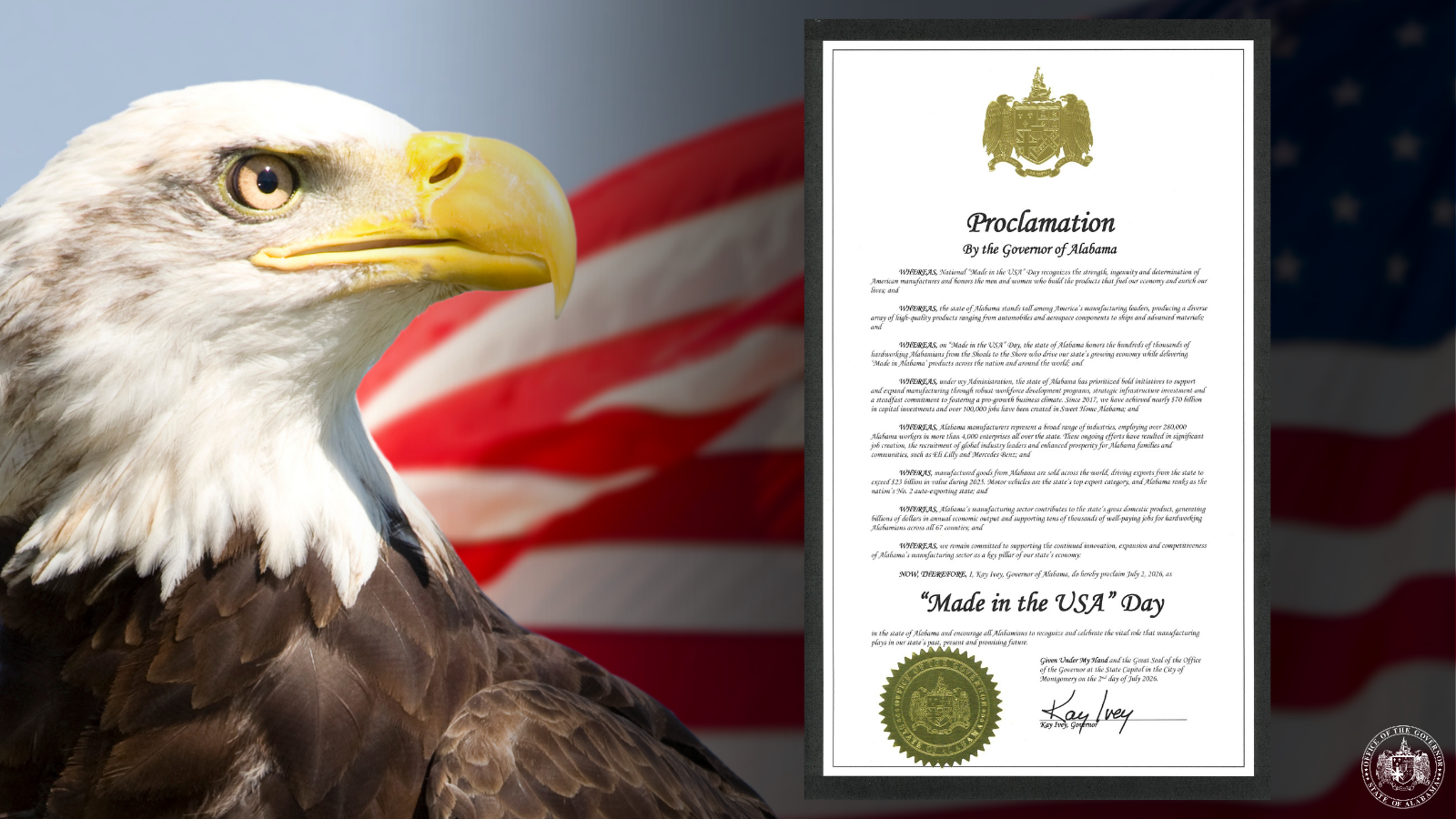 Governor Ivey Pays Tribute to Alabama Manufacturers and Workers on National “Made in the USA” Day